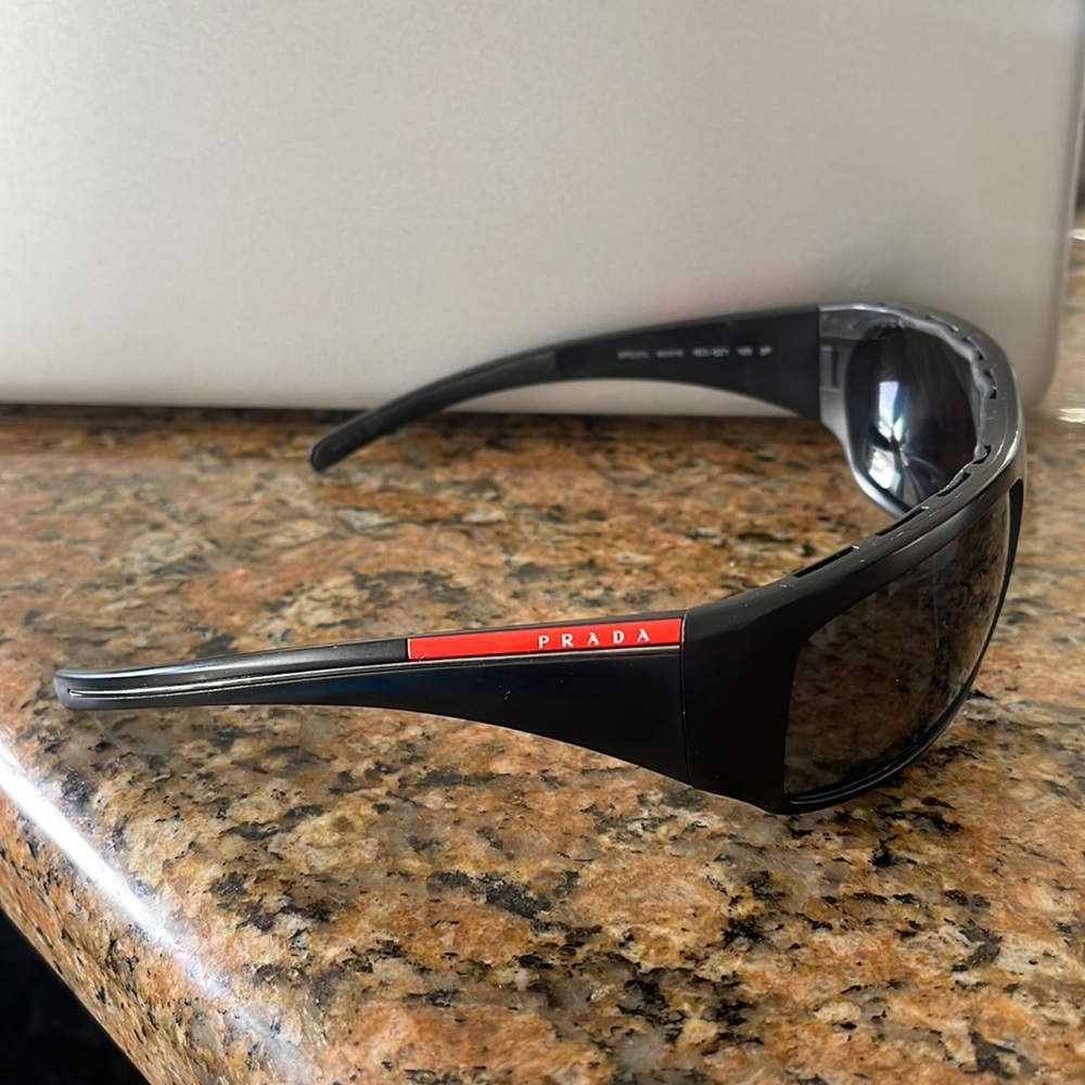 Prada sport sunglasses SPS01L matte black frames with black polarized lenses